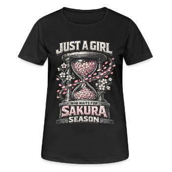 Cherry Blossom Sakura Cherry Blossom - Women's Breathable T-Shirt - black - Front - AI Model Female 172 light (172cm)