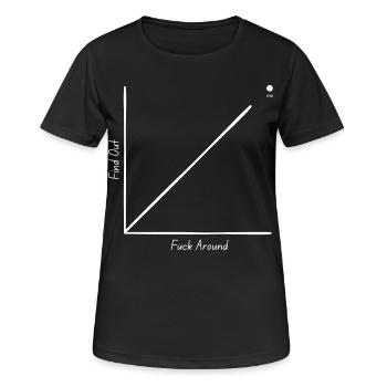 Verarsch herum, finde es heraus - Frauen T-Shirt atmungsaktiv - Schwarz - Vorne - AI Model Female 172 light (172cm)