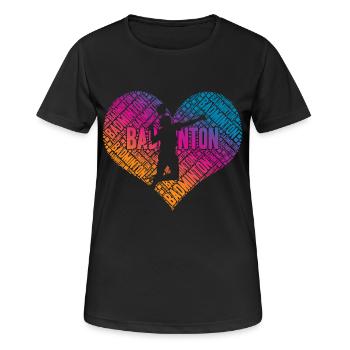 Badminton - Frauen T-Shirt atmungsaktiv - Schwarz - Vorne - AI Model Female 172 light (172cm)