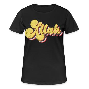 Allah Vintage - Frauen T-Shirt atmungsaktiv - Schwarz - Vorne - AI Model Female 172 light (172cm)