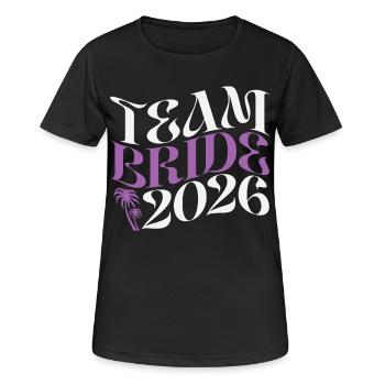 Équipe Mariée et enterrement de vie de jeune fille 2026 - T-shirt respirant Femme - noir - Devant - AI Model Female 172 light (172cm)