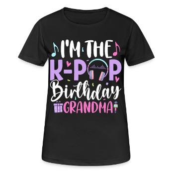 Je suis la grand-mère d’anniversaire de K Pop - T-shirt respirant Femme - noir - Devant - AI Model Female 172 light (172cm)