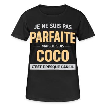 Pas Parfaite Mais Corinne Humour Prénom Original - T-shirt respirant Femme - noir - Devant - AI Model Female 172 light (172cm)
