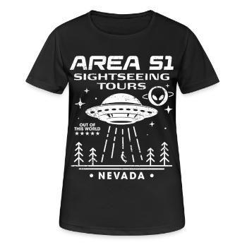 Visites touristiques de la zone 51 - T-shirt respirant Femme - noir - Devant - AI Model Female 172 light (172cm)
