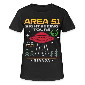 Visites touristiques de la zone 51 - T-shirt respirant Femme - noir - Devant - AI Model Female 172 light (172cm)