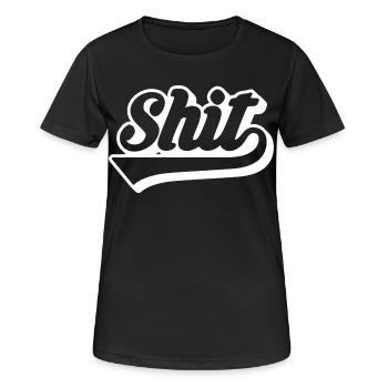 Merde Rétro Script - T-shirt respirant Femme - noir - Devant - AI Model Female 172 light (172cm)