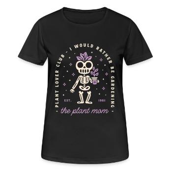 Pflanzenmama, Goth-Gärtnerin, lustige Gartenarbeit, Gothic, - Frauen T-Shirt atmungsaktiv - Schwarz - Vorne - AI Model Female 172 light (172cm)