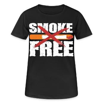 Non-fumeur, ex-fumeur, sans fumée - T-shirt respirant Femme - noir - Devant - AI Model Female 172 light (172cm)