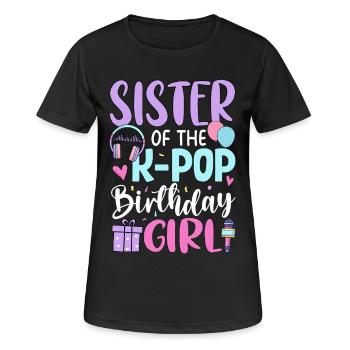 Sœur de la fille d’anniversaire de K Pop - T-shirt respirant Femme - noir - Devant - AI Model Female 172 light (172cm)
