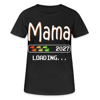 Maman 2027 chargeant grossesse de future mère - T-shirt respirant Femme - noir - Devant - AI Model Female 172 light (172cm)