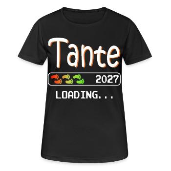 Werdende Tante 2027 loading ich werde Tante - Frauen T-Shirt atmungsaktiv - Schwarz - Vorne - AI Model Female 172 light (172cm)