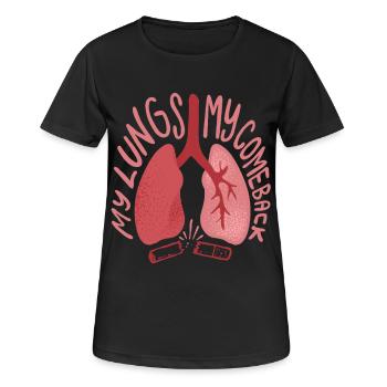 Nichtraucher Ex Raucher My Lungs My Comeback - Frauen T-Shirt atmungsaktiv - Schwarz - Vorne - AI Model Female 172 light (172cm)