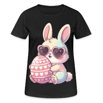 Herzblick Bunny Easter Egg - Women's Breathable T-Shirt - black - Front - AI Model Female 172 light (172cm)