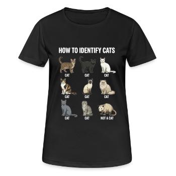 Cat Species Recognition Motif - Women's Breathable T-Shirt - black - Front - AI Model Female 172 light (172cm)