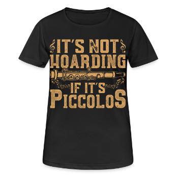 Piccolo-Spieler Marschband Orchester-Instrument - Frauen T-Shirt atmungsaktiv - Schwarz - Vorne - AI Model Female 172 light (172cm)