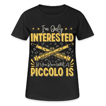 Piccoloist Marching Band Instrumentenmusiker - Frauen T-Shirt atmungsaktiv - Schwarz - Vorne - AI Model Female 172 light (172cm)