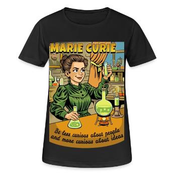 Marie Curie Curious - Women's Breathable T-Shirt - black - Front - AI Model Female 172 light (172cm)