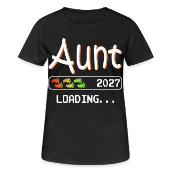 Werdende Tante 2027 loading ich werde Tante - Frauen T-Shirt atmungsaktiv - Schwarz - Vorne - AI Model Female 172 light (172cm)