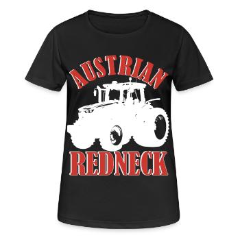 Austrian Redneck – Alpenstil mit Traktor und Bier  - Frauen T-Shirt atmungsaktiv - Schwarz - Vorne - AI Model Female 172 light (172cm)