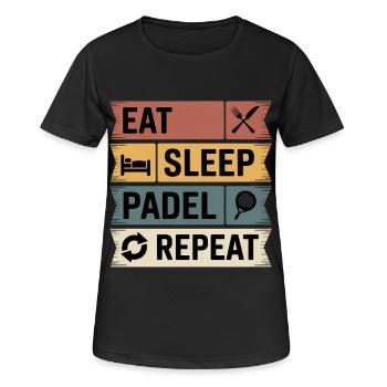 Paddel tennis  - Frauen T-Shirt atmungsaktiv - Schwarz - Vorne - AI Model Female 172 light (172cm)