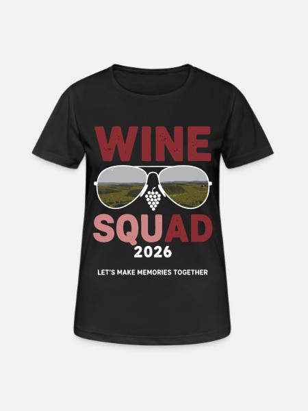 Wine Squad Sonnenbrille Weinberg - Frauen T-Shirt atmungsaktiv - Schwarz