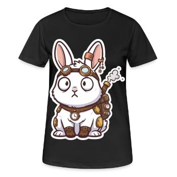 Steampunk Bunny Messenger Backpack Steam - Women's Breathable T-Shirt - black - Front - AI Model Female 172 light (172cm)