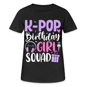 K Pop Birthday Girl Squad - Women's Breathable T-Shirt - black - Front - AI Model Female 172 light (172cm)