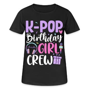 K Pop Birthday Girl Crew - Women's Breathable T-Shirt - black - Front - AI Model Female 172 light (172cm)