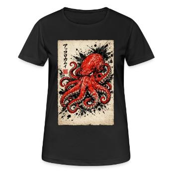 Akkorokamui Japanese Octopus Mythology - Women's Breathable T-Shirt - black - Front - AI Model Female 172 light (172cm)