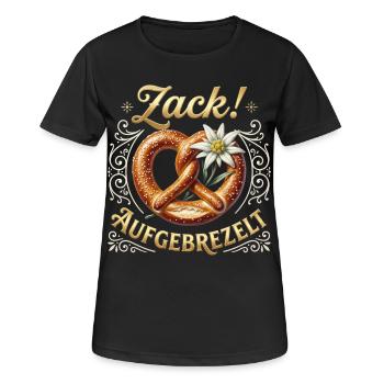 Trachten T-Shirt Damen Dirndl Ersatz Trachtenshirt - Frauen T-Shirt atmungsaktiv - Schwarz - Vorne - AI Model Female 172 light (172cm)
