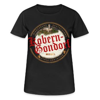 Kobern Gondorf Vintage Mosel Rheinland-Pfalz - Frauen T-Shirt atmungsaktiv - Schwarz - Vorne - AI Model Female 172 light (172cm)