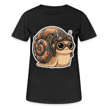 Snail Aviator Steampunk Shell Copper - Women's Breathable T-Shirt - black - Front - AI Model Female 172 light (172cm)
