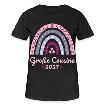 Große Cousine 2027 Boho Regenbogen pastell - Frauen T-Shirt atmungsaktiv - Schwarz - Vorne - AI Model Female 172 light (172cm)