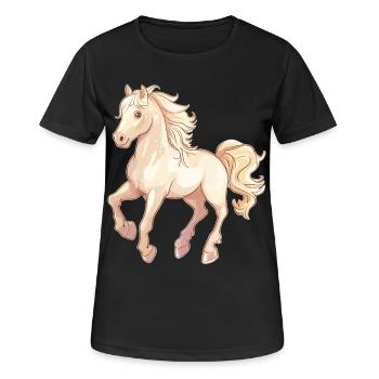 Pferd - Frauen T-Shirt atmungsaktiv - Schwarz - Vorne - AI Model Female 172 light (172cm)