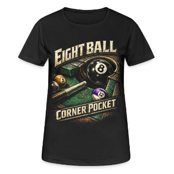 8-Ball Billard Eight Ball Corner Pocket - Frauen T-Shirt atmungsaktiv - Schwarz - Vorne - AI Model Female 172 light (172cm)