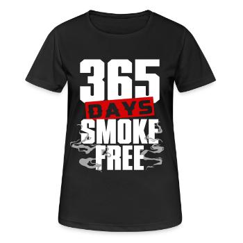 Nichtraucher Ex Raucher 365 Days Smoke Free - Frauen T-Shirt atmungsaktiv - Schwarz - Vorne - AI Model Female 172 light (172cm)