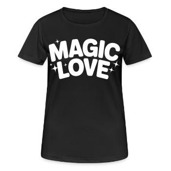 Lettres d’amour magiques - T-shirt respirant Femme - noir - Devant - AI Model Female 172 light (172cm)