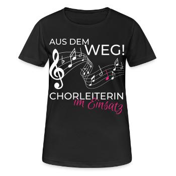 Chorleiterin im Einsatz - Frauen T-Shirt atmungsaktiv - Schwarz - Vorne - AI Model Female 172 light (172cm)