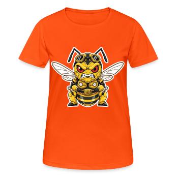 Frelon Steampunk Guerrier Pression et Vapeur - T-shirt respirant Femme - orange néon - Devant - AI Model Female 172 dark (172cm)