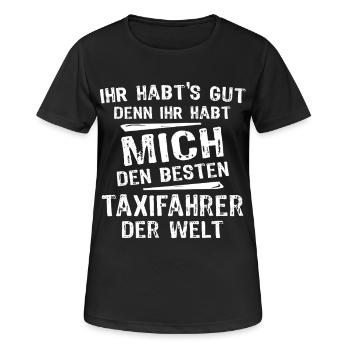 Taxifahrer - Frauen T-Shirt atmungsaktiv - Schwarz - Vorne - AI Model Female 172 light (172cm)