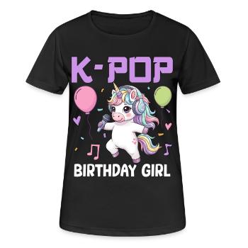K Pop Birthday Girl - Women's Breathable T-Shirt - black - Front - AI Model Female 172 light (172cm)
