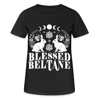 Bénédictions de Beltane Lapin païen du 1er mai - T-shirt respirant Femme - noir - Devant - AI Model Female 172 light (172cm)