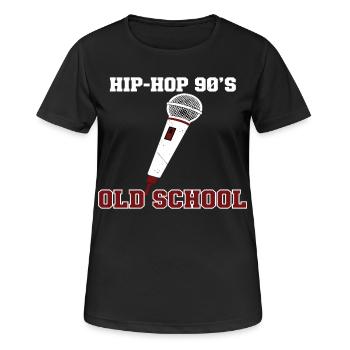 Hip Hop 90s Old School DJ Vinyl - Women's Breathable T-Shirt - black - Front - AI Model Female 172 light (172cm)