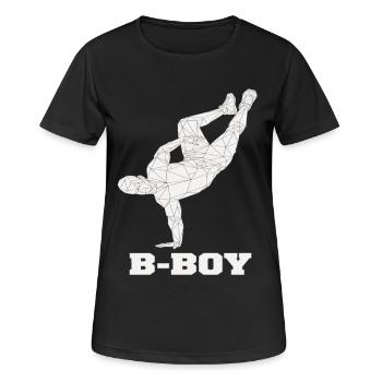 Breakdance B-Boy Streetdance Hip Hop - Frauen T-Shirt atmungsaktiv - Schwarz - Vorne - AI Model Female 172 light (172cm)