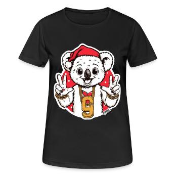 Festliches Koala-Bling mit 9 Anhängern - Frauen T-Shirt atmungsaktiv - Schwarz - Vorne - AI Model Female 172 light (172cm)