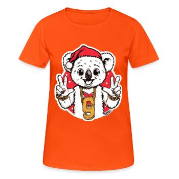 Festive Koala Bling with 9 Pendant - Women's Breathable T-Shirt - neon orange - Front - AI Model Female 172 dark (172cm)