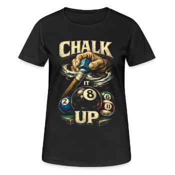 8-Ball Billard Chalk Up - Frauen T-Shirt atmungsaktiv - Schwarz - Vorne - AI Model Female 172 light (172cm)