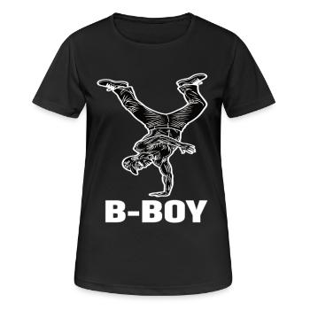 Breakdance B-Boy Streetdance Hip Hop - Frauen T-Shirt atmungsaktiv - Schwarz - Vorne - AI Model Female 172 light (172cm)