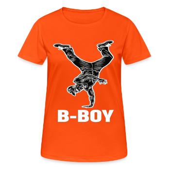 Breakdance B-Boy Street Dance Hip Hop - Women's Breathable T-Shirt - neon orange - Front - AI Model Female 172 dark (172cm)