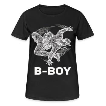 Breakdance B-Boy Streetdance Hip Hop - Frauen T-Shirt atmungsaktiv - Schwarz - Vorne - AI Model Female 172 light (172cm)